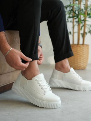 Kb-X516 Kuback Beyaz Cilt Günlük Erkek Ayakkabı Bej (Numara: 44)