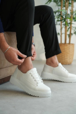 Kb-X516 Kuback Beyaz Cilt Günlük Erkek Ayakkabı Bej (Numara: 43)