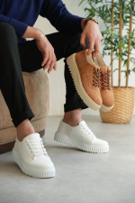 Kb-X516 Kuback Beyaz Cilt Günlük Erkek Ayakkabı Bej (Numara: 42) - Görsel 4