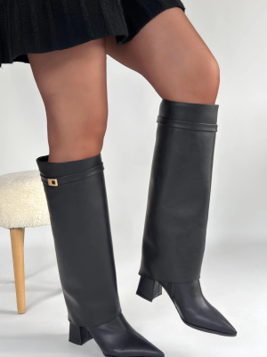 Jike Siyah Cilt Tak Çıkar Çizme (Numara: 38)