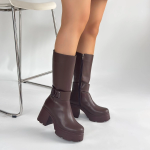 Moki Kahverengi Cilt Topuklu Çizme (Numara: 37) - Görsel 4