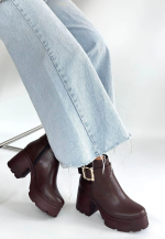 Pinma Kahverengi Cilt Topuklu Bot (Numara: 39)