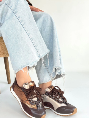 Ranu Kahverengi Cilt Paraşüt Detaylı Bağcıklı Spor Ayakkabı (Numara: 37)