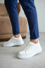 Kb-B2 Kuback Beyaz Cilt Günlük Erkek Ayakkabı (Numara: 44)