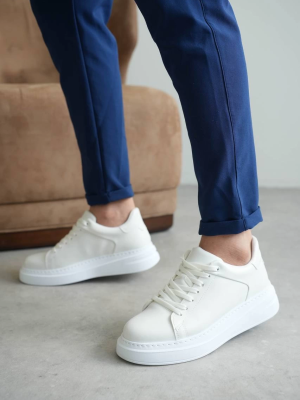 Kb-B2 Kuback Beyaz Cilt Günlük Erkek Ayakkabı (Numara: 44)