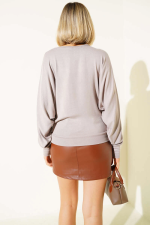 Yarasa Kol Salaş Bluz Vizon T4273 (Beden: Xl) - Görsel 3