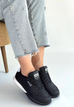 Tawen Siyah Cilt Bağcıklı Spor Ayakkabı (Numara: 38) - Görsel 2