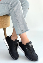 Tawen Siyah Cilt Bağcıklı Spor Ayakkabı (Numara: 39)