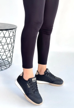 Tawen Siyah Cilt Bej Tabanlı Bağcıklı Spor Ayakkabı (Numara: 36) - Görsel 2