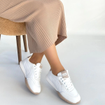 Tawen Beyaz Cilt Bağcıklı Spor Ayakkabı (Numara: 37) - Görsel 4