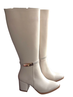 Jeoli Bej Cilt Topuklu Çizme (Numara: 39)