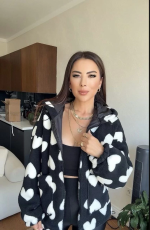 Kalpli Peluş Ceket İçi Astarlı Siyahbeyaz (Beden: Standart) - Görsel 3