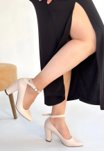 Rity Bej Cilt Topuklu Ayakkabı (Numara: 39) - Görsel 3