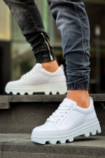 Kb-056 Kuback Beyaz Cilt Beyaz Yüksek Taban Günlük Spor Ayakkabı (Numara: 44) - Görsel 4