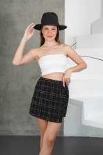 İki Düğmeli Şort Etek Siyah H26414 (Beden: S) - Görsel 2