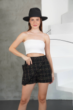 İki Düğmeli Şort Etek Siyah H26414 (Beden: M) - Görsel 5