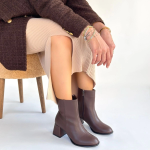 Tendy Kahverengi Cilt Topuklu Bot (Numara: 40) - Görsel 4