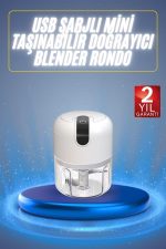 Mini El Rondosu Şarjlı Doğrayıcı Taşınabilir Rondo Blender 250 ML - Görsel 2