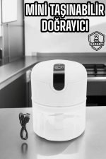 Şarjlı Mini El Rondosu Doğrayıcı Taşınabilir 250 ml Çelik Bıçaklı