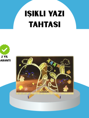 Silinebilir LED Mesaj Tahtası 7 Renkli Kalem Dahil