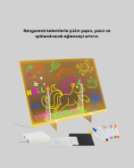 Çocuklar ve Yetişkinler İçin USB LED Işıklı Çizim Panosu - Görsel 2