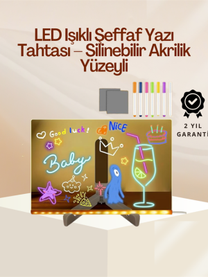 Çocuklar İçin Renkli LED Mesaj Tahtası – Neon Kalemli, Eğlenceli ve Yaratıcı Yazı Panosu