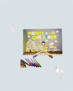 LED Işıklı Şeffaf Yazı Tahtası – Neon Etkili Akrilik Pano, Silinebilir, 7 Renkli Kalemli, 30x20 cm - Görsel 2