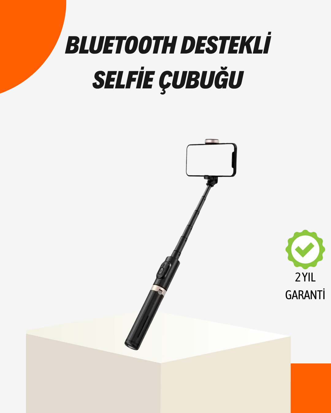 1238114_3-9.png Bluetooth’lu Işıklı Selfie Çubuğu – Katlanabilir, 130 cm - Görsel 1