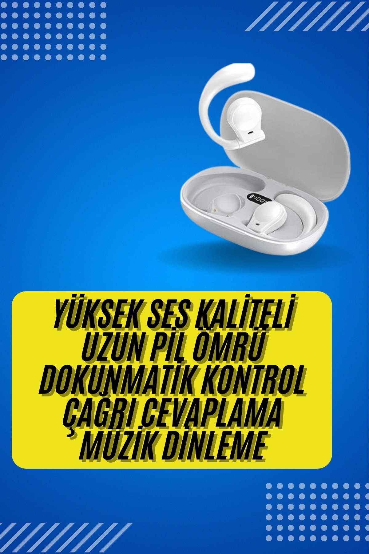1238160_2-52.jpg Android ve İOS Uyumlu Bluetooth Küpe Kulaklık Bluetooth Kulaklık Kablosuz - Görsel 2