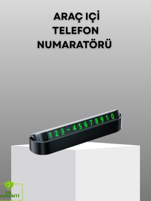 Gri Alüminyum Araç İçi Telefon Numaratörü – Dayanıklı, Modern ve Net Görünürlük Sağlayan Tasarım