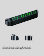 Gri Alüminyum Araç İçi Telefon Numaratörü – Dayanıklı, Modern ve Net Görünürlük Sağlayan Tasarım - Görsel 2