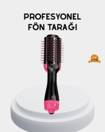 Yeni Nesil Fön Tarağı – 220°C Isı, Negatif İyon, 360° Dönebilen Kablo