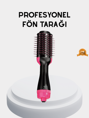 Yeni Nesil Fön Tarağı – 220°C Isı, Negatif İyon, 360° Dönebilen Kablo