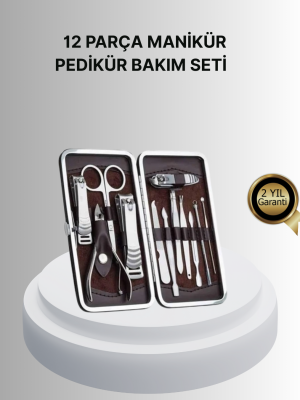 Profesyonel Tırnak Bakım Seti Çelik Aletli Şık Deri Çantalı