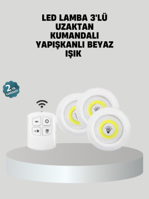 Uzaktan Kumandalı 3’lü Ayarlanabilir Spot LED Işık Seti