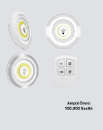 Uzaktan Kumandalı 3’lü Ayarlanabilir Spot LED Işık Seti - Görsel 5