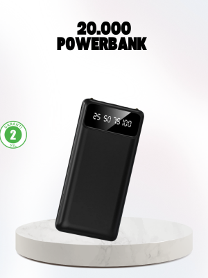 Çoklu Güvenlik Korumalı 20.000 mAh Powerbank Fener Özellikli