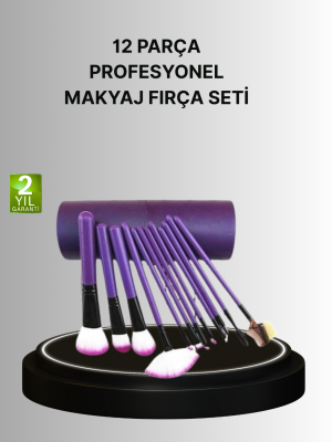 12’li Makyaj Fırça Seti Fondöten Allık Far Karıştırma İçin Tam Uyumlu