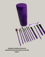 Kusursuz Makyaj İçin 12 Parça Profesyonel Fırça Seti Taşınabilir Kutu Hediyeli - Görsel 4