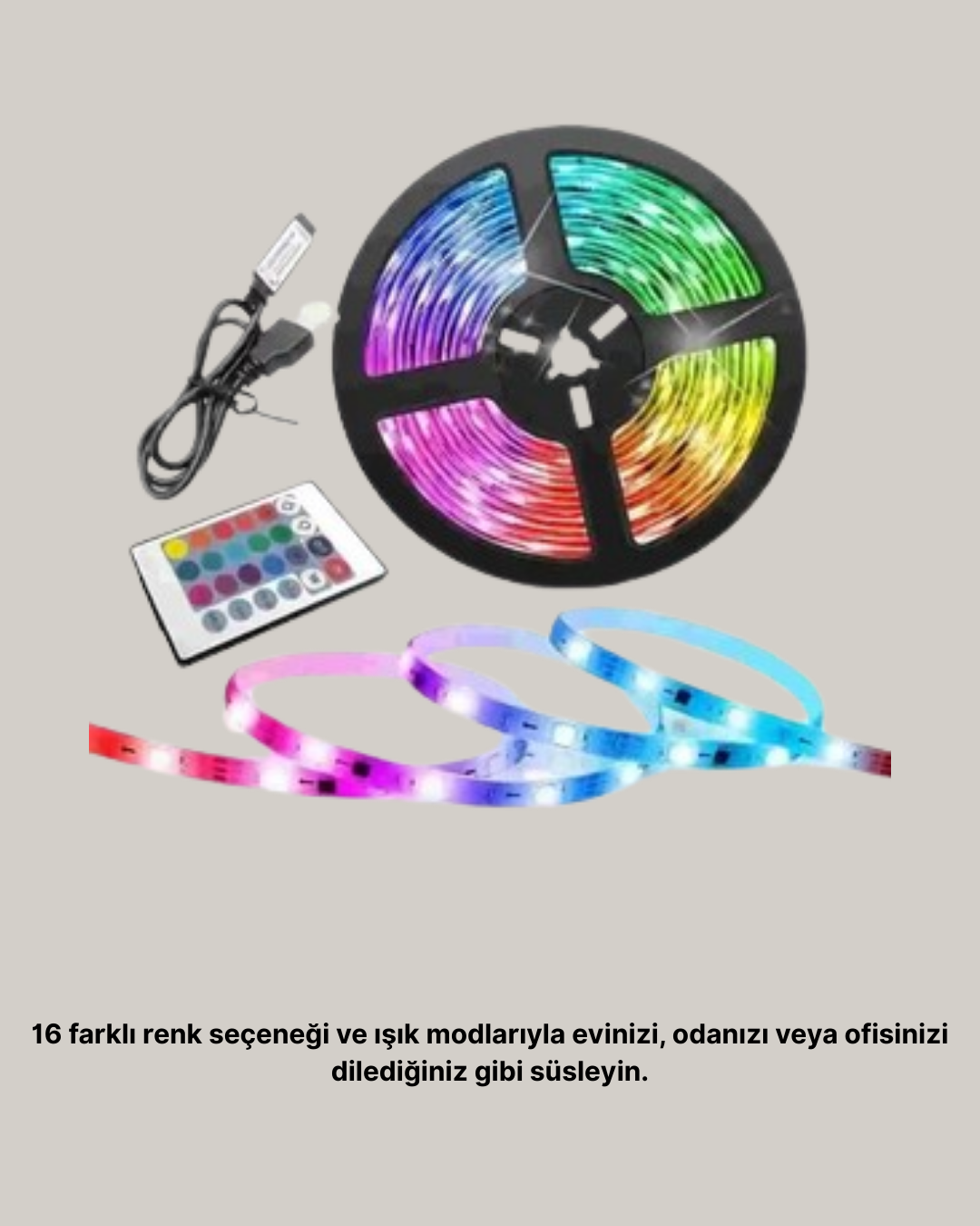 1238219_6-63.png Müziğe Duyarlı Renkli Smart Şerit LED Işık USB Bağlantılı Ambiyans Aydınlatma - Görsel 3
