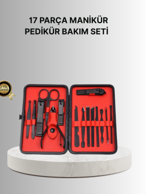 Şık Kutu Tasarımlı 17 Parça Manikür Pedikür Seti Dayanıklı ve Hijyenik