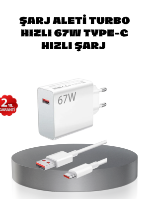 67W Turbo Type-C Hızlı Şarj Adaptörü – Akıllı Koruma Çipli, Hızlı Şarj Destekli
