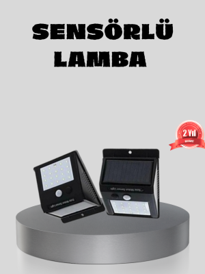 Güneş Enerjili Sensörlü Dış Mekan Duvar Lambası – 3 Modlu, 2200mAh Pil, 120° Algılama