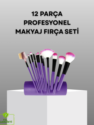 Ultra Yumuşak 12’li Makyaj Fırça Seti – Dökülme Yapmaz, Dalin Şampuan ile Temizlenebilir