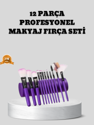 12 Parça Makyaj Fırça Seti – Profesyonel ve Günlük Kullanıma Uygun