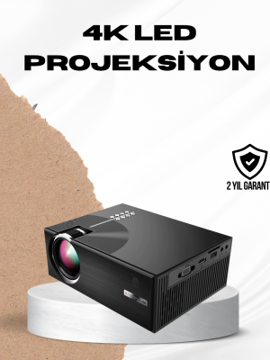 HDMI ve USB Girişli Taşınabilir Projeksiyon – Full HD, Kumandalı, Oyun ve Film Deneyimi