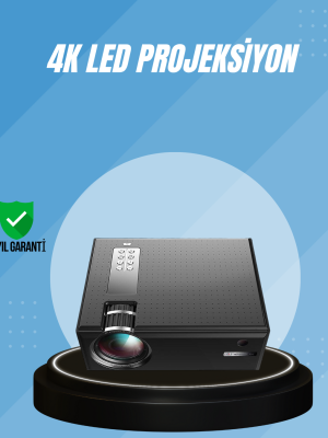 Yüksek Parlaklıkta Projeksiyon Cihazı – 1080p Destekli, Taşınabilir Ev Sineması Sistemi