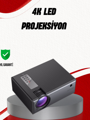 Ev Sineması İçin LED Projeksiyon Cihazı – Gündüz Görünür Parlaklık, Oyun Konsolu Uyumlu