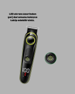 5 Başlıklı Şarjlı Tıraş Makinesi – Saç, Sakal, Burun ve Vücut İçin Çok Fonksiyonlu Bakım Seti - Görsel 3