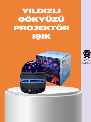 Star Master Galaxy Projektör – 360° Dönebilen Gece Lambası, Dekoratif Ambiyans Işığı